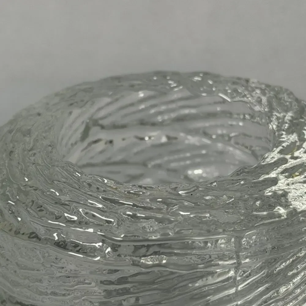 Set of 2 Simon Pearce Echo Lake Wrapped Glass Tealight Votive Candle Holders